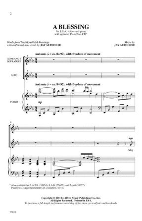 A Blessing SSA - Jay Althouse