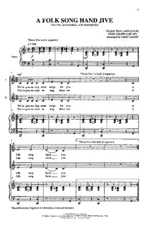 A Folk Song Hand Jive 2-Part - Greg Gilpin