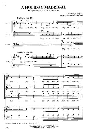 A Holiday Madrigal SSA - Donald Moore