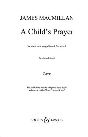 A Child's Prayer SATB - James MacMillan
