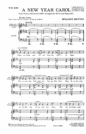 A New Year Carol (Friday Afternoons) Unison - Benjamin Britten
