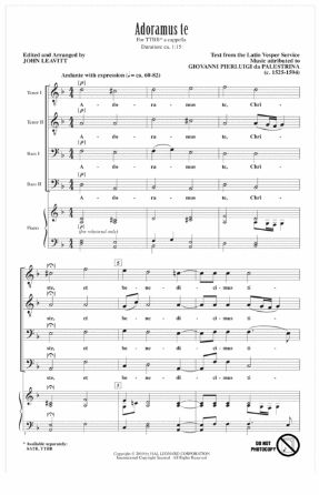 Adoramus Te TTBB - Palestrina, Ed. John Leavitt