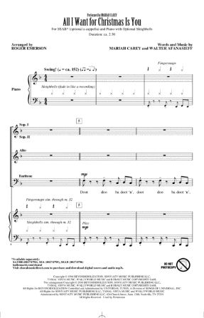 All I Want For Christmas Is You SSAB - Arr. Roger Emerson