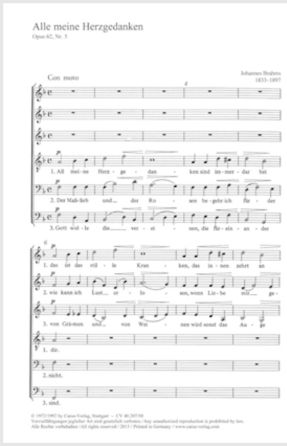 Alle Meine Herzgedanken SSATBB Op. 62, No. 5 - Johannes Brahms