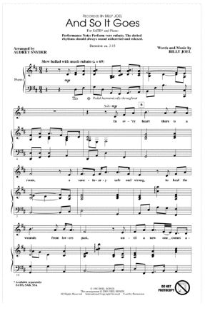 And So It Goes SATB - Arr. Audrey Snyder