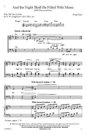 And The Night Shall Be Filled With Music SATB - Greg Gilpin