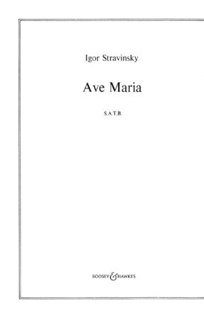 Ave Maria SATB - Igor Stravinsky