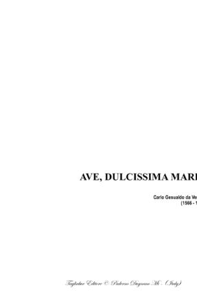 Ave, Dulcissima Maria SATTB - Carlo Gesualdo