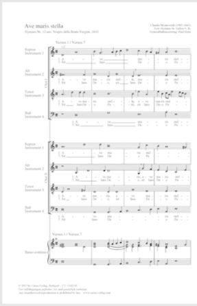 Ave Maris Stella A 8 (Vespers Of 1610) SATB - Claudio Monteverdi