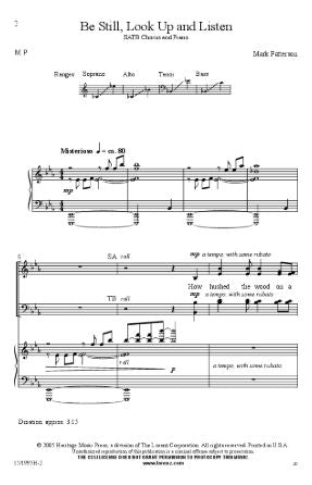 Be Still, Look Up, And Listen SATB - Mark Patterson