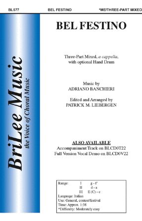 Bel Festino 3-Part Mixed - Adriano Banchieri, Arr. Patrick M. Liebergen
