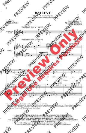 Believe 2-Part - Arr. Mac Huff