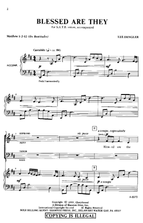 Blessed Are They SATB - Lee Dengler