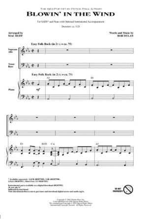 Blowin' In The Wind SATB - Arr. Mac Huff