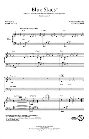 Blue Skies SAB - Arr. Mark Hayes