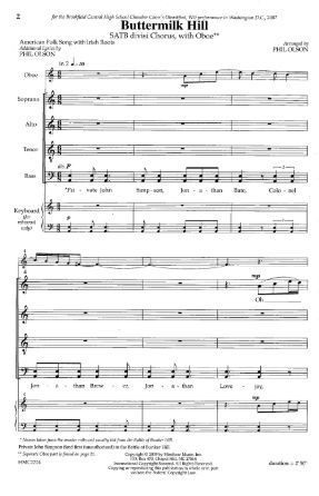 Buttermilk Hill SATB - Arr. Phil Olson