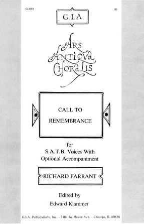 Call To Remembrance SATB - Richard Farrant, ed. Edward W. Klammer