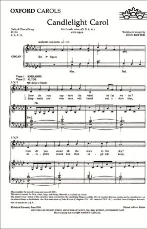 Candlelight Carol SSAA - John Rutter