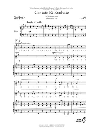Cantate Et Exultate 2-Part - Ken Berg