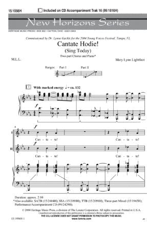 Cantate Hodie! 2-Part - Mary Lynn Lightfoot
