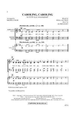 Caroling, Caroling SATB - arr. Michele Weir