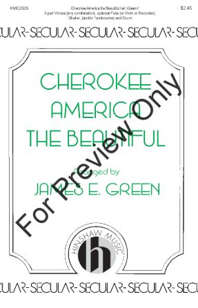 Cherokee America The Beautiful 3-Part - Arr. Robert Page & James E Green