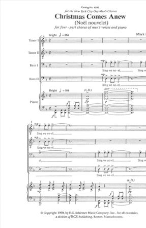 Christmas Comes Anew TTBB - Mark Riese