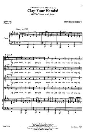 Clap Your Hands! SSATB - Stephen M. Hopkins