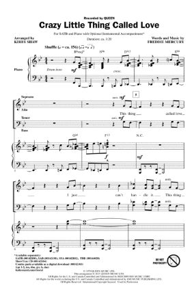 Crazy Little Thing Called Love SATB - Arr. Kirby Shaw