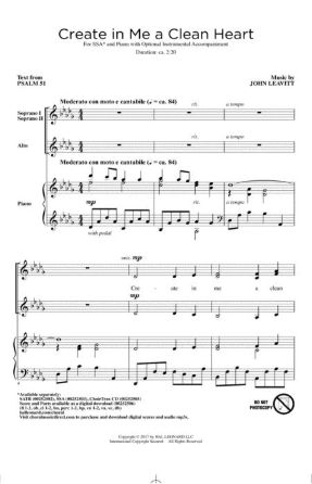 Create in Me a Clean Heart SSA - John Leavitt