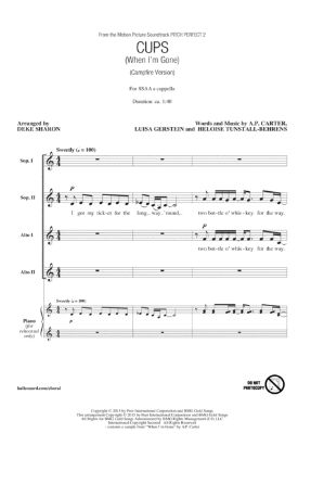 Cups (When I'm Gone) SSAA - arr. Deke Sharon