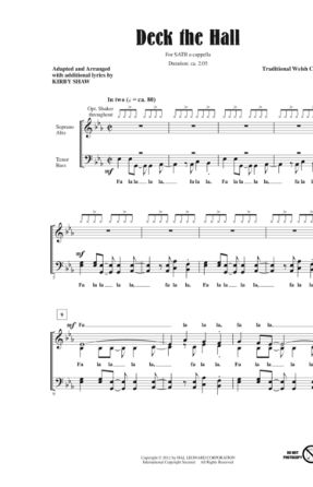 Deck The Hall SATB - Arr. Kirby Shaw