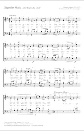 Der Englische Gruss (Marienlieder, Op. 22) SATB - Johannes Brahms