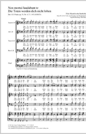 Die Todten werden (Psalm 115, Op. 31, No. 4) - Felix Mendelssohn
