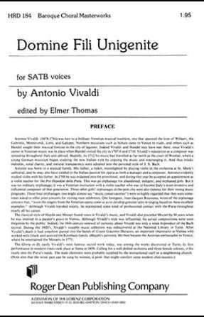 Domine Fili Unigenite (Gloria) SATB - Antonio Vivaldi, Arr. Patrick M. Liebergen