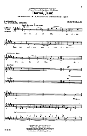 Dormi, Jesu! SATB - Eleanor Daley