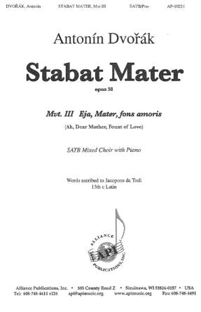 Eja Mater Fons Amoris (Stabat Mater) SATB - Antonin Dvorak