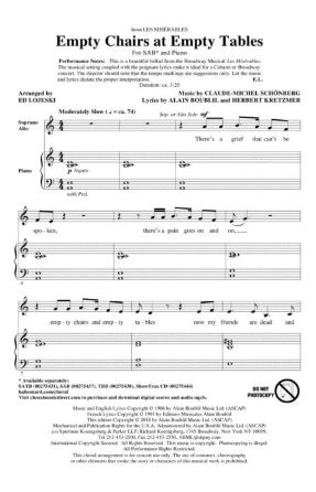 Empty Chairs At Empty Tables SAB - Arr. Ed Lojeski