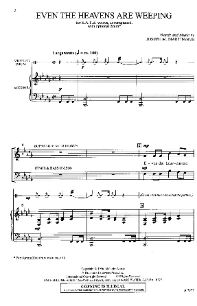 Even The Heavens Are Weeping SATB - Joseph M. Martin