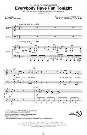 Everybody Have Fun Tonight SAB - Arr. Alan Billingsley