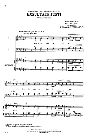 Exsultate Justi SAB - Arr. Dave & Jean Perry