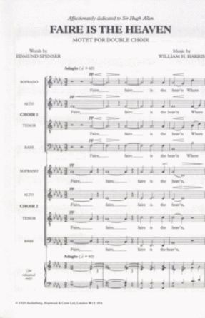 Faire Is The Heaven SSAATTBB - William H. Harris