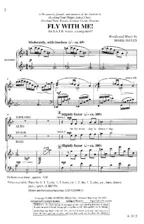 Fly With Me SATB - Mark Hayes