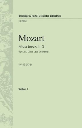 Gloria (Missa brevis In G K. 49) SATB - Wolfgang Amadeus Mozart