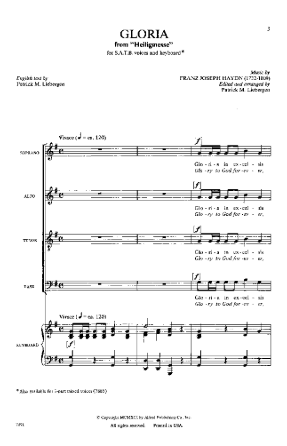 Gloria (St. Leopold Mass) SSA - Johann Michael Haydn, ed. Jean Ashworth Bartle