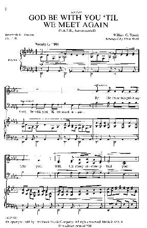 God Be With You Til We Meet Again SATB - William Tomer, Arr. Larry Mayfield
