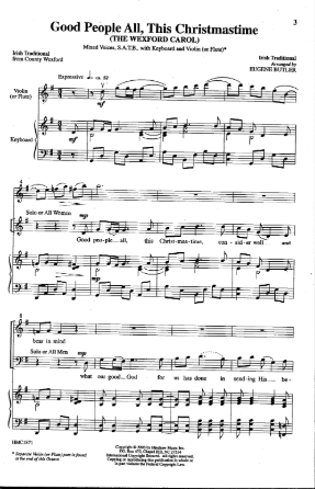 Good People All, This Christmastime SATB - Arr. Eugene Butler