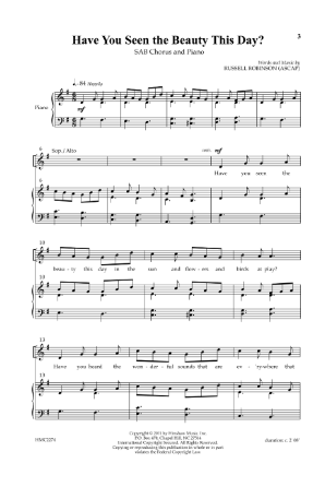 Have You Seen The Beauty This Day SAB - Russell Robinson