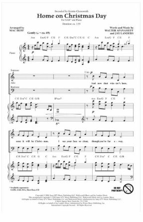 Home On Christmas Day SAB - Arr. Mac Huff