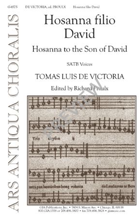 Hosanna to the Son of David SATB - Tomas Luis de Victoria